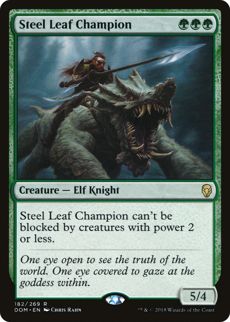 Steel Leaf Champion (DOM-182) - Dominaria Foil - Premium MTG Single from Wizards of the Coast - Just $0.20! Shop now at Game Crave Tournament Store