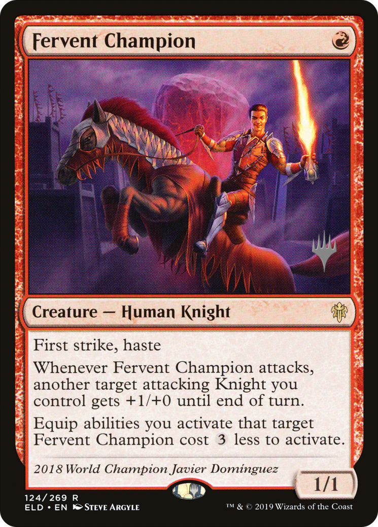 Fervent Champion (PELD-124P) - Throne of Eldraine Promos - Premium MTG Single from Wizards of the Coast - Just $0.27! Shop now at Game Crave Tournament Store