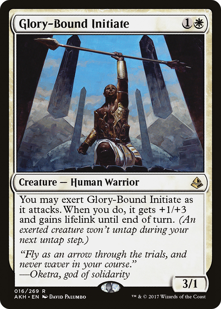Glory-Bound Initiate (AKH-016) - Amonkhet Foil - Premium MTG Single from Wizards of the Coast - Just $0.08! Shop now at Game Crave Tournament Store