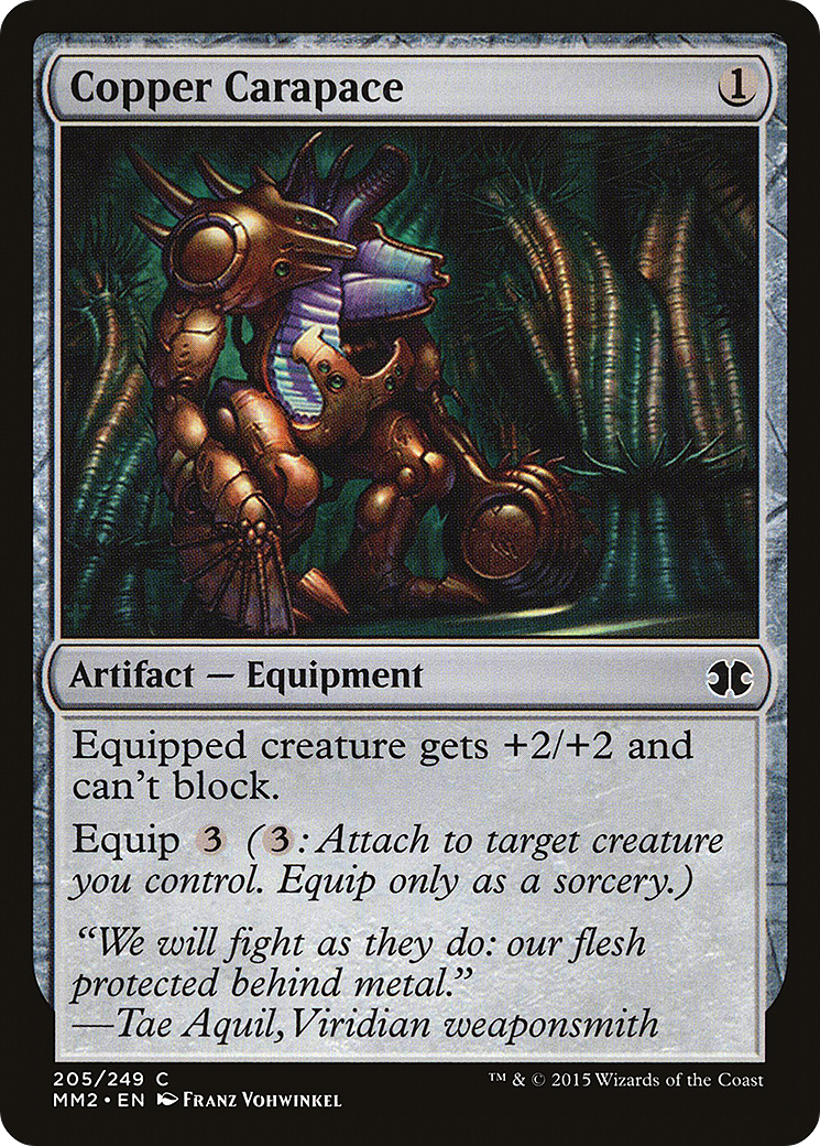 Copper Carapace (MM2-205) - Modern Masters 2015 Foil - Premium MTG Single from Wizards of the Coast - Just $0.25! Shop now at Game Crave Tournament Store