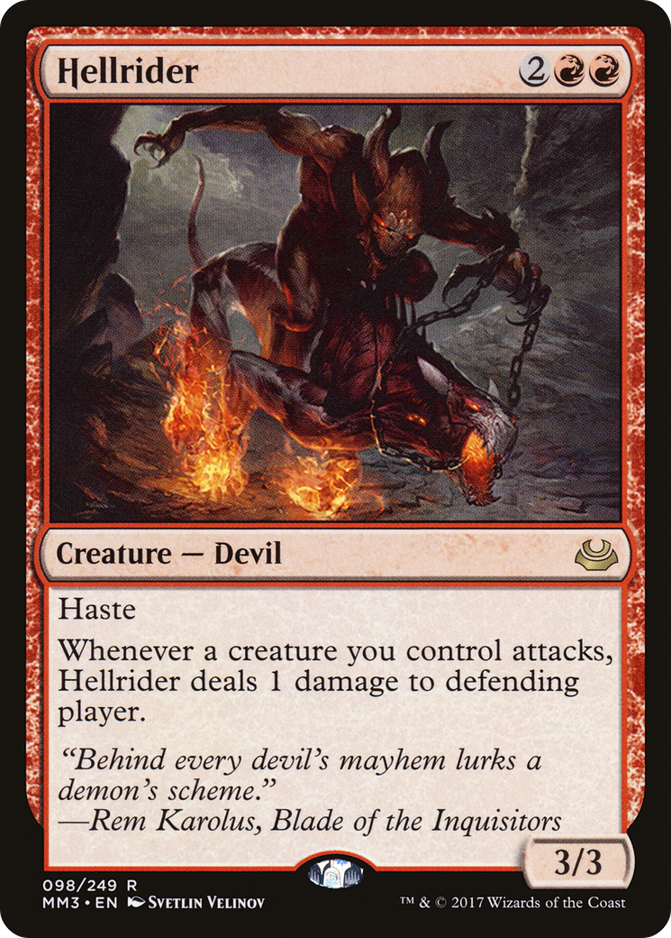 Hellrider (MM3-098) - Modern Masters 2017 Foil - Premium MTG Single from Wizards of the Coast - Just $3.54! Shop now at Game Crave Tournament Store
