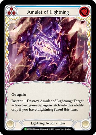 Amulet of Lightning (LGS065) - Flesh and Blood: Promo Cards Cold Foil - Premium Flesh And Blood Single from Legend Story Studios - Just $1.30! Shop now at Game Crave Tournament Store