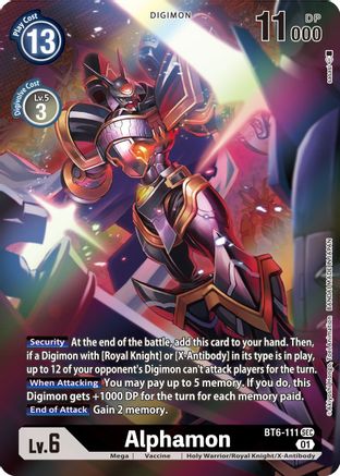 Alphamon (Alternate Art) (BT6-111) - Double Diamond Foil - Premium Digimon Single from Bandai - Just $1.41! Shop now at Game Crave Tournament Store