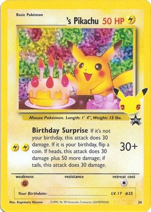 _____'s Pikachu 24/25 - Celebrations Classic Collection Holofoil - Premium Pokemon Single from Nintendo - Just $7.17! Shop now at Game Crave Tournament Store