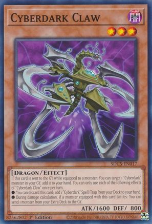 Cyberdark Claw (SDCS-EN017) - Structure Deck: Cyber Strike 1st Edition - Premium Yugioh Single from Konami - Just $0.25! Shop now at Game Crave Tournament Store