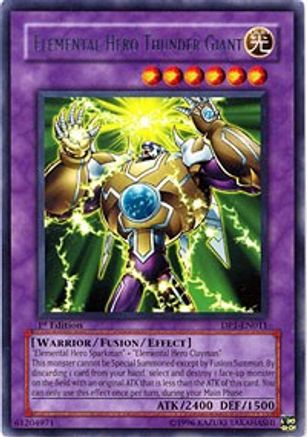Elemental Hero Thunder Giant (DP1-EN011) - Duelist Pack 1: Jaden Yuki Unlimited - Premium Yugioh Single from Konami - Just $0.69! Shop now at Game Crave Tournament Store