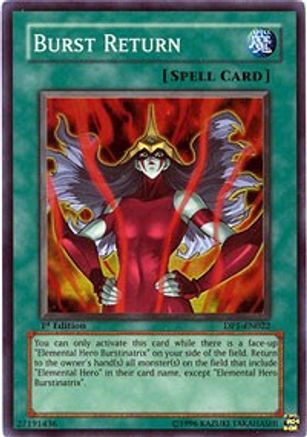 Burst Return (DP1-EN022) - Duelist Pack 1: Jaden Yuki Unlimited - Premium Yugioh Single from Konami - Just $0.34! Shop now at Game Crave Tournament Store