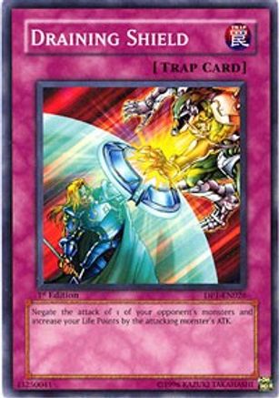 Draining Shield (DP1-EN026) - Duelist Pack 1: Jaden Yuki Unlimited - Premium Yugioh Single from Konami - Just $0.25! Shop now at Game Crave Tournament Store