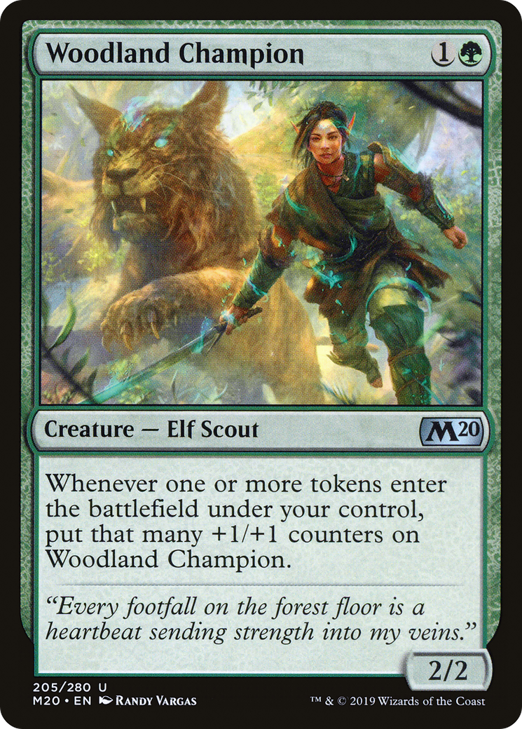 Woodland Champion (M20-205) - Core Set 2020 - Premium MTG Single from Wizards of the Coast - Just $0.08! Shop now at Game Crave Tournament Store
