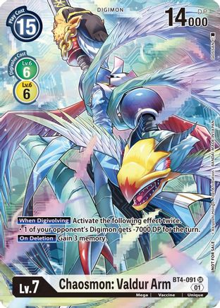 Chaosmon: Valdur Arm (1-Year Anniversary Box Topper) (BT4-091) - Great Legend Foil - Premium Digimon Single from Bandai - Just $0.88! Shop now at Game Crave Tournament Store