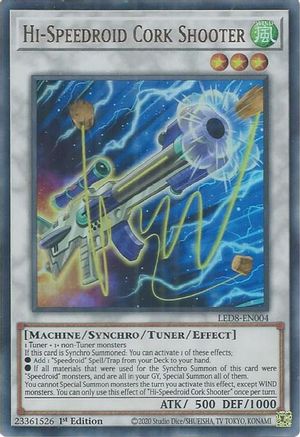 Hi-Speedroid Cork Shooter (LED8-EN004) - Legendary Duelists: Synchro Storm 1st Edition - Premium Yugioh Single from Konami - Just $4.26! Shop now at Game Crave Tournament Store