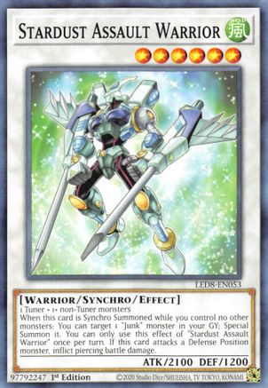 Stardust Assault Warrior (LED8-EN053) - Legendary Duelists: Synchro Storm 1st Edition - Premium Yugioh Single from Konami - Just $0.25! Shop now at Game Crave Tournament Store