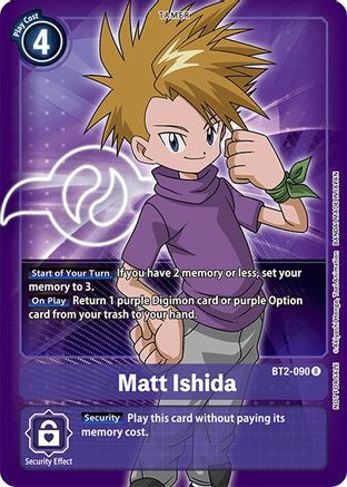 Matt Ishida - BT2-090 (Official Tournament Pack Vol.3) (BT2-090) - Release Special Booster - Premium Digimon Single from Bandai - Just $1.33! Shop now at Game Crave Tournament Store