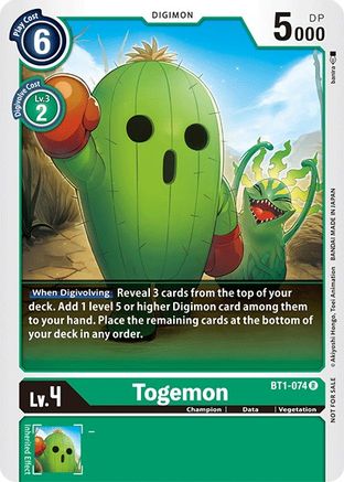 Togemon (Official Tournament Pack Vol.3) (BT1-074) - Release Special Booster - Premium Digimon Single from Bandai - Just $0.08! Shop now at Game Crave Tournament Store