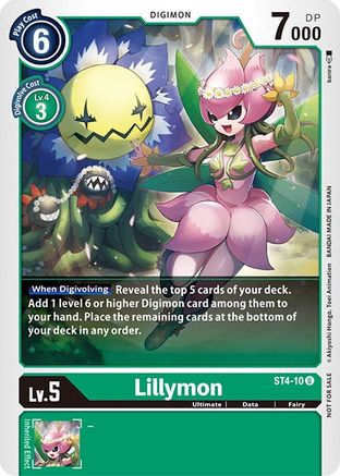 Lillymon (Official Tournament Pack Vol.3) (ST4-10) - Starter Deck 04: Giga Green - Premium Digimon Single from Bandai - Just $0.32! Shop now at Game Crave Tournament Store