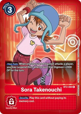 Sora Takenouchi (Official Tournament Pack Vol.3) (BT2-084) - Release Special Booster - Premium Digimon Single from Bandai - Just $0.08! Shop now at Game Crave Tournament Store