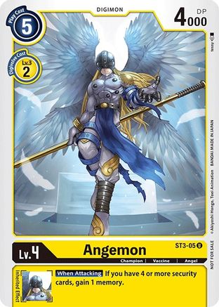 Angemon (Official Tournament Pack Vol.3) (ST3-05) - Starter Deck 03: Heaven's Yellow - Premium Digimon Single from Bandai - Just $0.20! Shop now at Game Crave Tournament Store