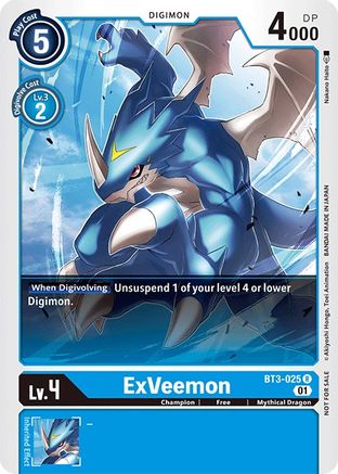 ExVeemon (Winner Pack Double Diamond) (BT3-025) - Release Special Booster - Premium Digimon Single from Bandai - Just $0.26! Shop now at Game Crave Tournament Store
