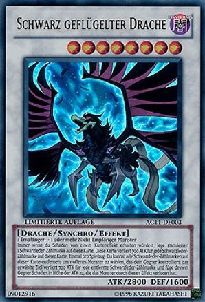 Black-Winged Dragon (German) - "Schwarz geflugelter Drache" (AC11-DE003) - Advent Calendar 2011 (Adventskalender) Limited - Premium Yugioh Single from Konami - Just $1.58! Shop now at Game Crave Tournament Store