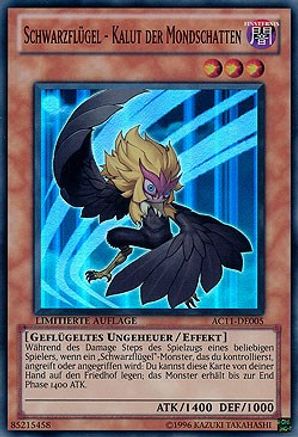 Blackwing - Kalut the Moon Shadow (German) - "Schwarzflugel - Kalut der Mondschatten" (AC11-DE005) - Advent Calendar 2011 (Adventskalender) Limited - Premium Yugioh Single from Konami - Just $6.14! Shop now at Game Crave Tournament Store