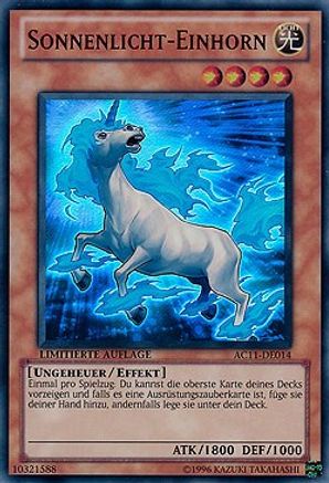 Sunlight Unicorn (German) - "Sonnenlicht-Einhorn" (AC11-DE014) - Advent Calendar 2011 (Adventskalender) Limited - Premium Yugioh Single from Konami - Just $0.47! Shop now at Game Crave Tournament Store