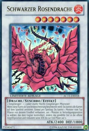 Black Rose Dragon (German) - "Schwarzer Rosendrache" (AC11-DE018) - Advent Calendar 2011 (Adventskalender) Limited - Premium Yugioh Single from Konami - Just $6.03! Shop now at Game Crave Tournament Store