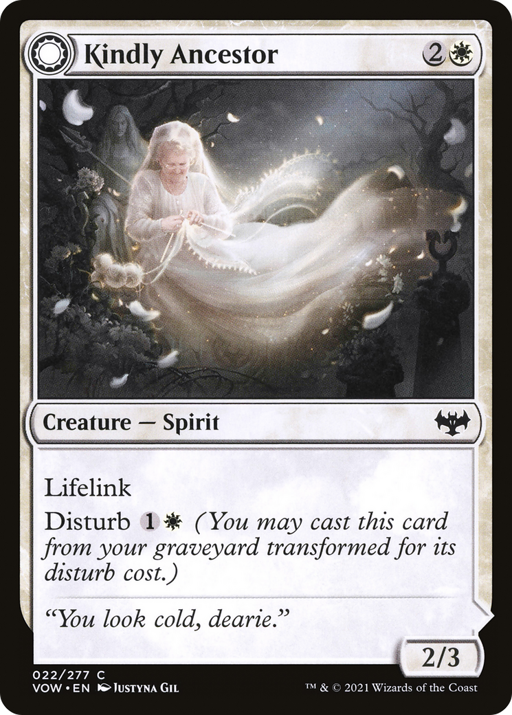 Kindly Ancestor // Ancestor's Embrace (VOW-022) - Innistrad: Crimson Vow: (Double Faced Transform) - Premium MTG Single from Wizards of the Coast - Just $0.08! Shop now at Game Crave Tournament Store