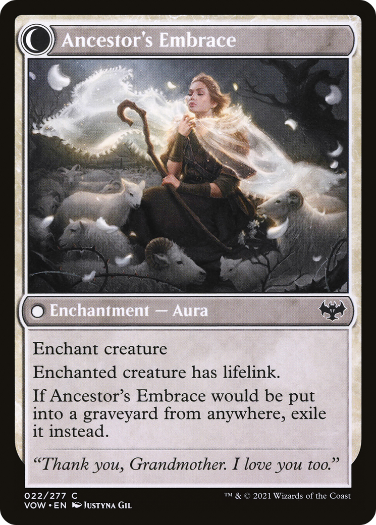 Kindly Ancestor // Ancestor's Embrace (VOW-022) - Innistrad: Crimson Vow: (Double Faced Transform) Foil - Premium MTG Single from Wizards of the Coast - Just $0.08! Shop now at Game Crave Tournament Store