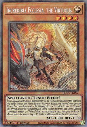 Incredible Ecclesia, the Virtuous (BODE-EN007) - Burst of Destiny 1st Edition - Premium Yugioh Single from Konami - Just $0.89! Shop now at Game Crave Tournament Store