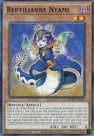 Reptilianne Nyami (BODE-EN019) - Burst of Destiny 1st Edition - Premium Yugioh Single from Konami - Just $0.25! Shop now at Game Crave Tournament Store