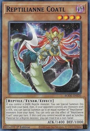 Reptilianne Coatl (BODE-EN020) - Burst of Destiny 1st Edition - Premium Yugioh Single from Konami - Just $0.25! Shop now at Game Crave Tournament Store