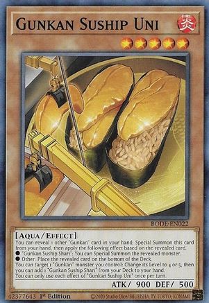 Gunkan Suship Uni (BODE-EN022) - Burst of Destiny 1st Edition - Premium Yugioh Single from Konami - Just $0.08! Shop now at Game Crave Tournament Store