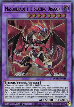 Masquerade the Blazing Dragon (BODE-EN038) - Burst of Destiny 1st Edition - Premium Yugioh Single from Konami - Just $0.45! Shop now at Game Crave Tournament Store