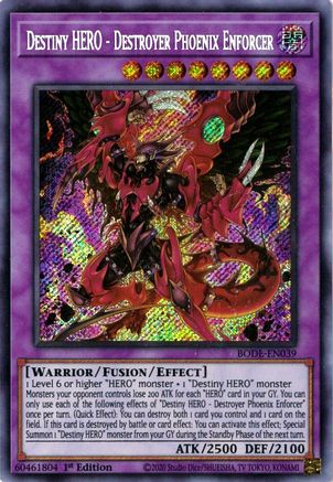 Destiny HERO - Destroyer Phoenix Enforcer (BODE-EN039) - Burst of Destiny 1st Edition - Premium Yugioh Single from Konami - Just $6.58! Shop now at Game Crave Tournament Store