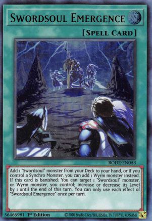 Swordsoul Emergence (BODE-EN053) - Burst of Destiny 1st Edition - Premium Yugioh Single from Konami - Just $3.20! Shop now at Game Crave Tournament Store