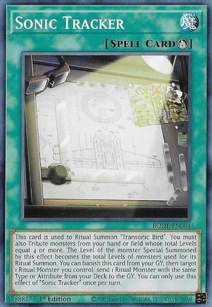 Sonic Tracker (BODE-EN064) - Burst of Destiny 1st Edition - Premium Yugioh Single from Konami - Just $0.25! Shop now at Game Crave Tournament Store