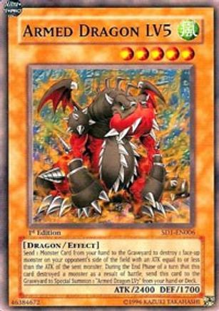 Armed Dragon LV5 (SD1-EN006) - Structure Deck: Dragon's Roar 1st Edition - Premium Yugioh Single from Konami - Just $0.27! Shop now at Game Crave Tournament Store