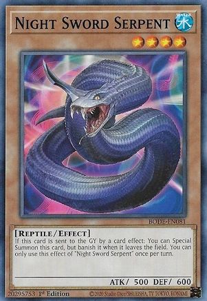 Night Sword Serpent (BODE-EN081) - Burst of Destiny 1st Edition - Premium Yugioh Single from Konami - Just $0.25! Shop now at Game Crave Tournament Store