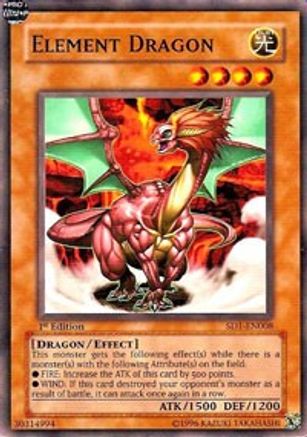 Element Dragon (SD1-EN008) - Structure Deck: Dragon's Roar 1st Edition - Premium Yugioh Single from Konami - Just $0.34! Shop now at Game Crave Tournament Store