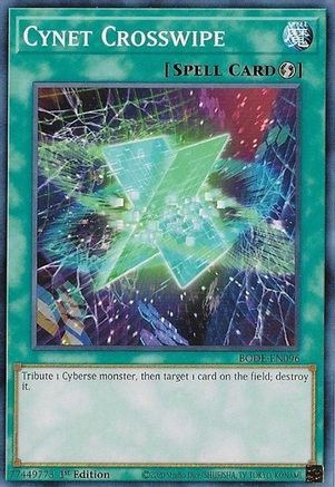 Cynet Crosswipe (BODE-EN096) - Burst of Destiny 1st Edition - Premium Yugioh Single from Konami - Just $0.25! Shop now at Game Crave Tournament Store