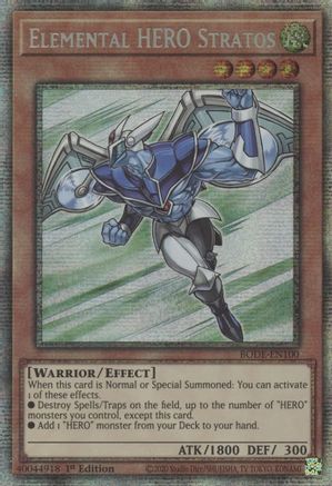 Elemental HERO Stratos (Starlight Rare) (BODE-EN100) - Burst of Destiny 1st Edition - Premium Yugioh Single from Konami - Just $25.72! Shop now at Game Crave Tournament Store