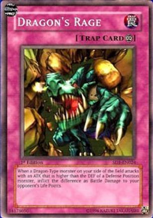Dragon's Rage (SD1-EN024) - Structure Deck: Dragon's Roar 1st Edition - Premium Yugioh Single from Konami - Just $0.26! Shop now at Game Crave Tournament Store