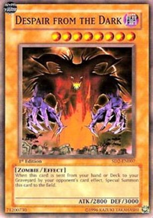 Despair from the Dark (SD2-EN007) - Structure Deck: Zombie Madness 1st Edition - Premium Yugioh Single from Konami - Just $0.25! Shop now at Game Crave Tournament Store