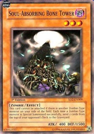 Soul-Absorbing Bone Tower (SD2-EN009) - Structure Deck: Zombie Madness Unlimited - Premium Yugioh Single from Konami - Just $0.42! Shop now at Game Crave Tournament Store