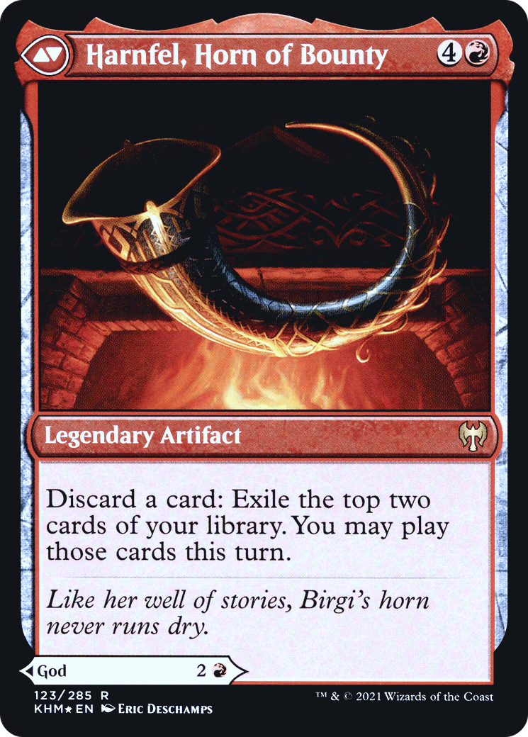 Birgi, God of Storytelling // Harnfel, Horn of Bounty (PKHM-123S) - Kaldheim Promos Foil - Premium MTG Single from Wizards of the Coast - Just $4.31! Shop now at Game Crave Tournament Store