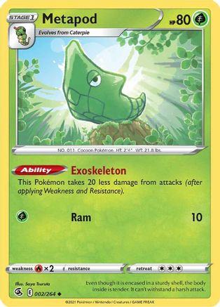 Metapod 2/264 - Fusion Strike - Premium Pokemon Single from Nintendo - Just $0.25! Shop now at Game Crave Tournament Store