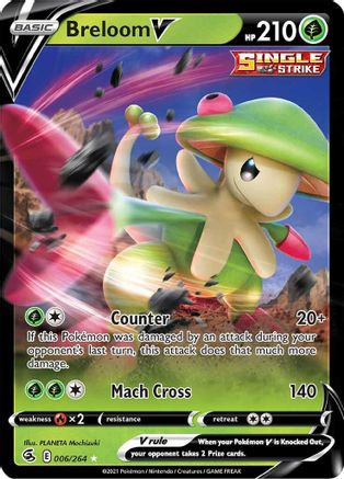 Breloom V 6/264 - Fusion Strike Holofoil - Premium Pokemon Single from Nintendo - Just $0.50! Shop now at Game Crave Tournament Store