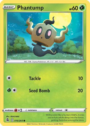 Phantump 16/264 - Fusion Strike - Premium Pokemon Single from Nintendo - Just $0.25! Shop now at Game Crave Tournament Store