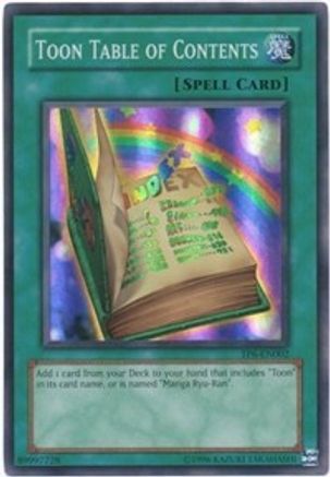 Toon Table of Contents (TP6-EN002) - Tournament Pack 6 Unlimited - Premium Yugioh Single from Konami - Just $75.06! Shop now at Game Crave Tournament Store