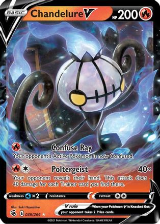 Chandelure V 39/264 - Fusion Strike Holofoil - Premium Pokemon Single from Nintendo - Just $0.50! Shop now at Game Crave Tournament Store